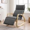 Rocking Chair with 5-Way Adjustable Footrest, Dark Gray