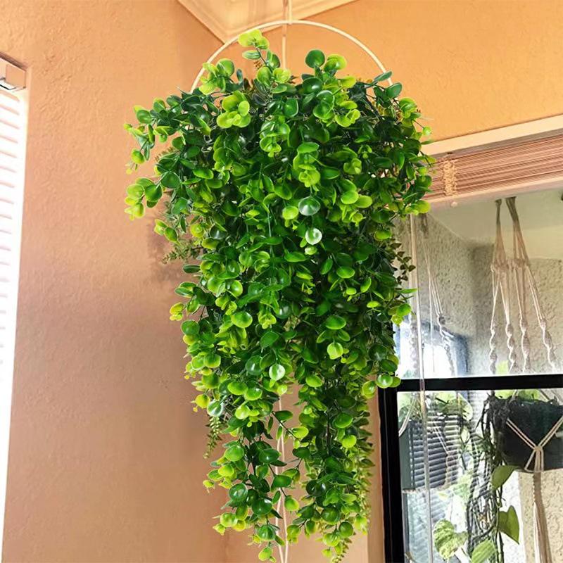 Eucalyptus Rattan Vine with Artificial Leaves and Flowers for Ceiling Hanging