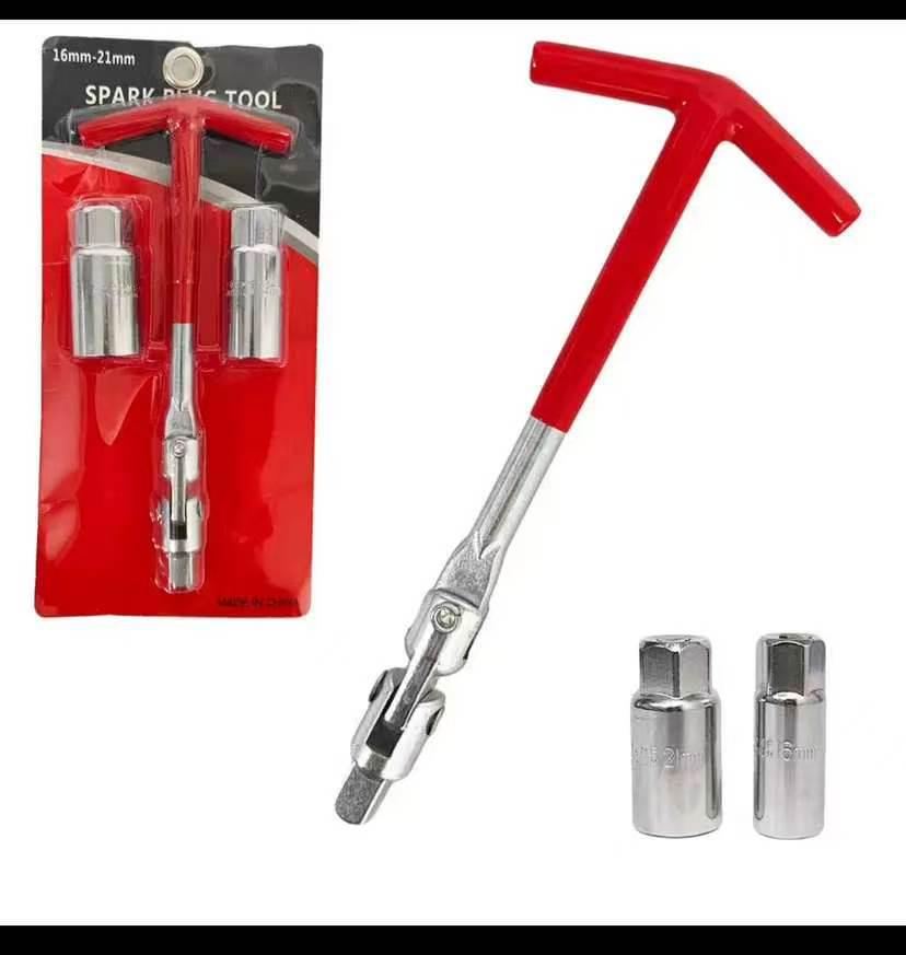 Dual-Purpose Universal Spark Plug Socket Wrench for Car & Motorcycle (16mm/21mm)