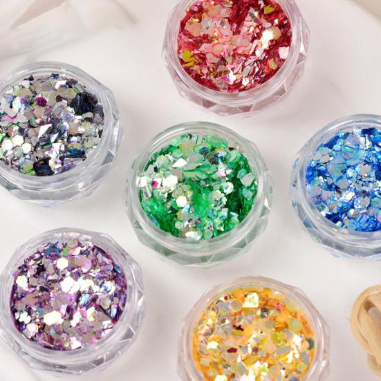 1 Dose Nailart Pailletten Unregelmäßige Form Glänzender Visueller Effekt Ultradünn Mehrere Stile Nailart Glitzer
