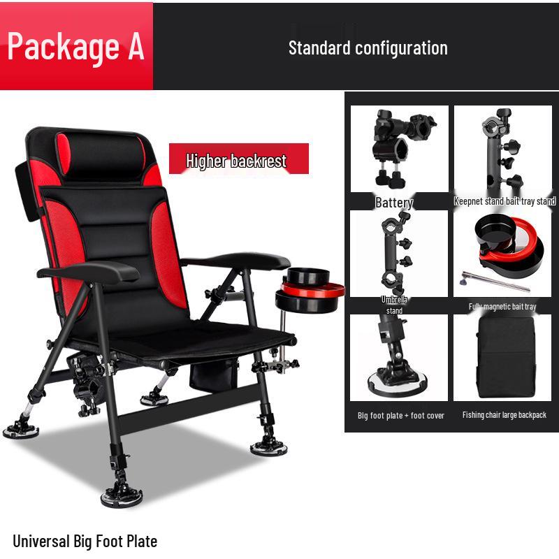 Scaun de pescuit pliabil multifuncțional din aliaj de aluminiu: Platformă portabilă, All-Terrain, cu spătar reglabil, pentru pescuit în stil european.