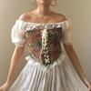 Vintage Floral Corset Vest Push Up Crop Tops Bustier Corset Top Lace Up Corset Top Strapless Bodice Corset Top