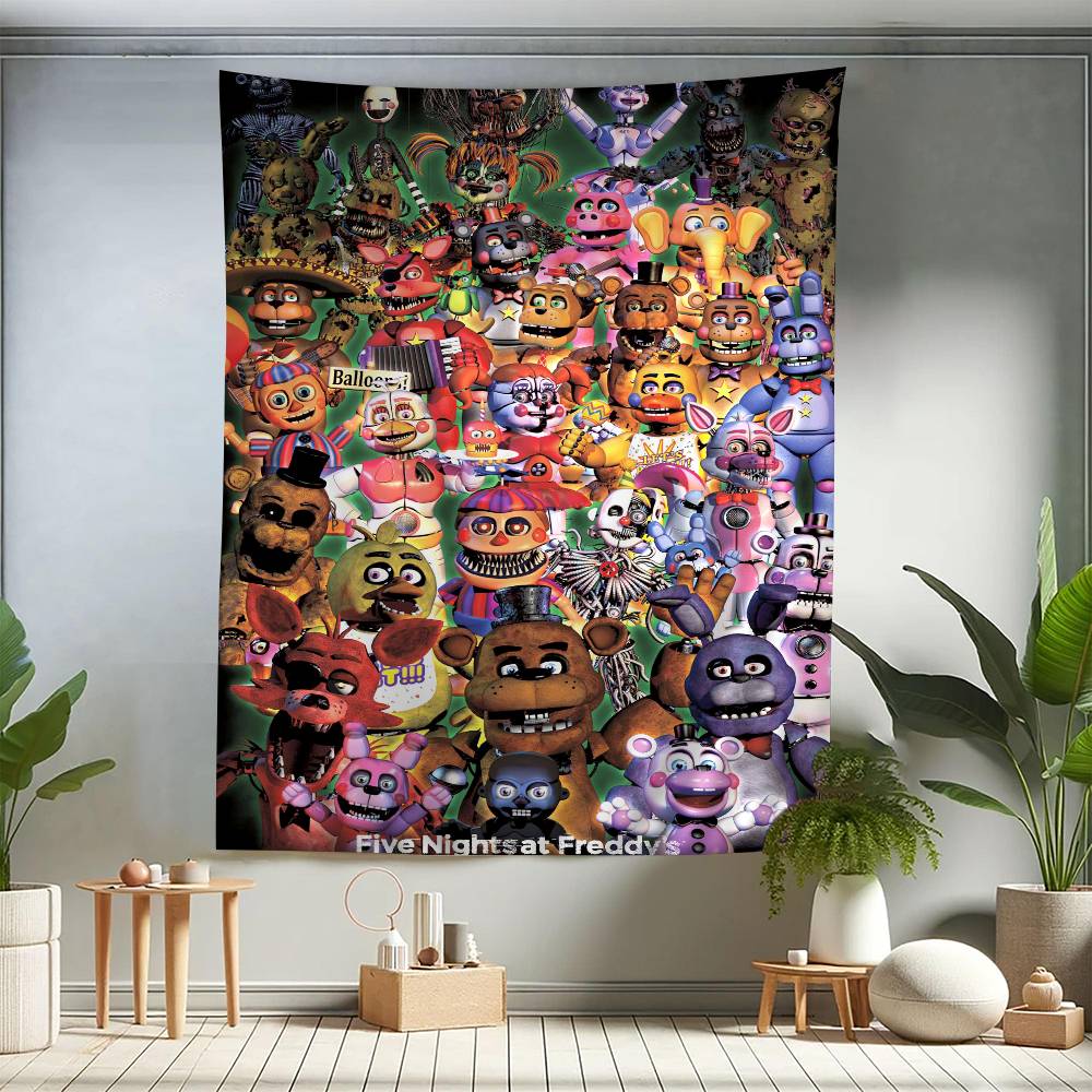 Fnaf FivenightsAtFreddys Wandteppich Hängend Tarot Hippie Wandteppiche Schlafsaal Wandbehang Laken