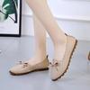 Shoes For Women Luxury Leather Casual Round Toe Moccasins With Bow Woman Flats Novelties And Low Price Elegant Fashionable A