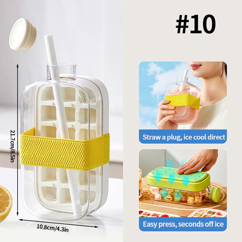 2-In-1 Ice Cube Water Bottle Portable Ice Maker Kettle Whiskey Ice Cream Ice Mold Cooler Cup Outdoor Fitness Drink Tool