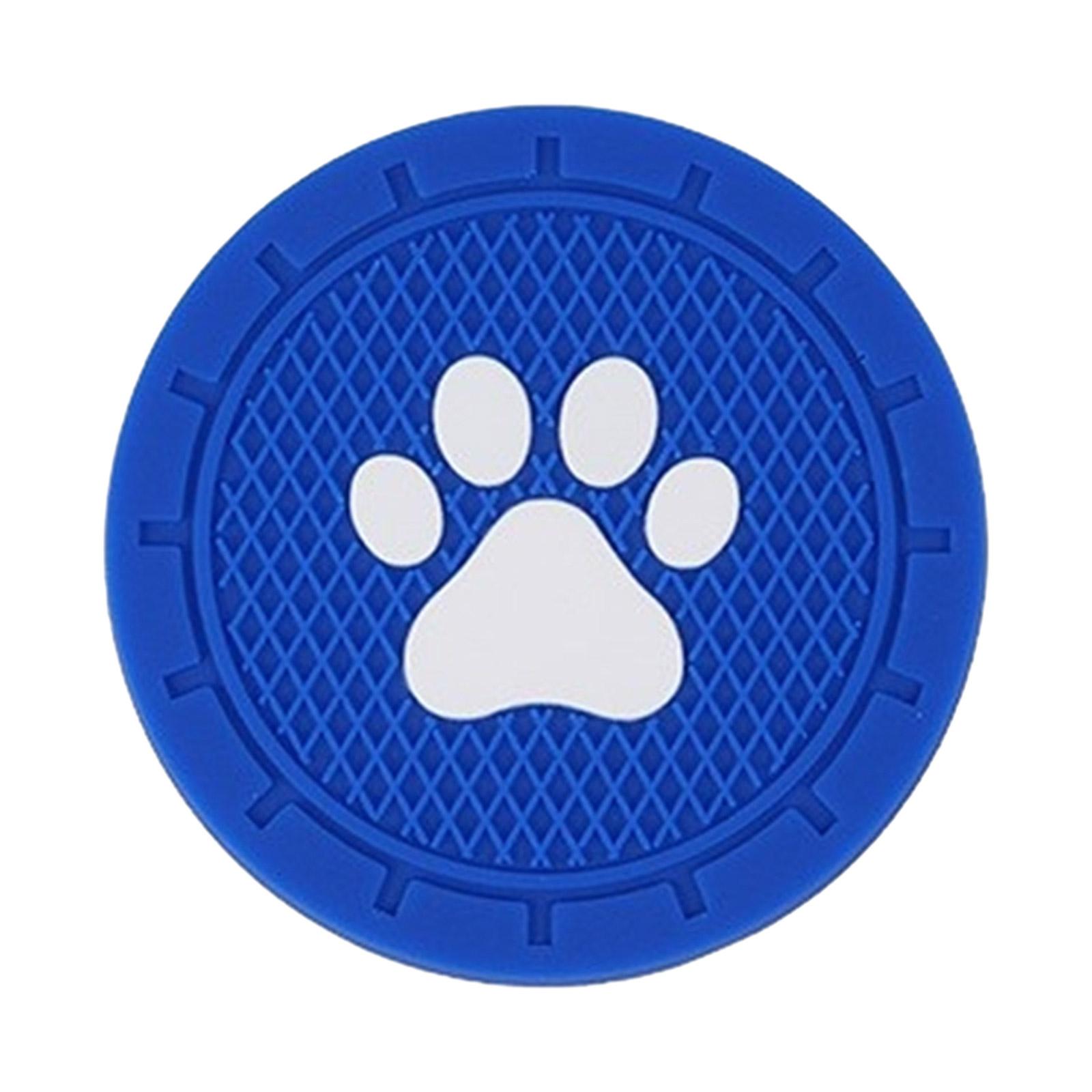 

Подставка для стакана с водой в автомобиль, коврик с рисунком кошачьей лапки, вшитый нескользящий коврик, универсальный автомобильный держатель для бутылок, подставка под стакан 2,75 дюйма синий