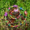 TopHanqi Girls Zircon Sets Cute Animal Butterfly Wood Beads Necklace Bracelet Set For Kids Children Girls Birthday Party Gift