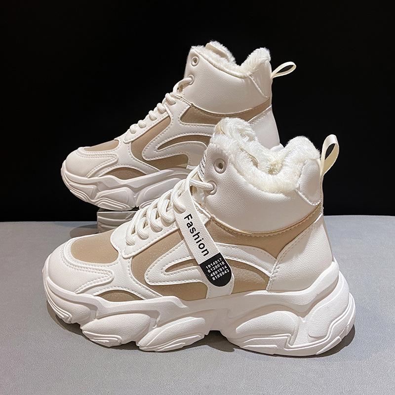 

Большие хлопковые туфли женские зимние бархатные утолщенные высокие спортивные туфли для пап теплые, нескользящие и морозостойкие дорожные зимние ботинки 40