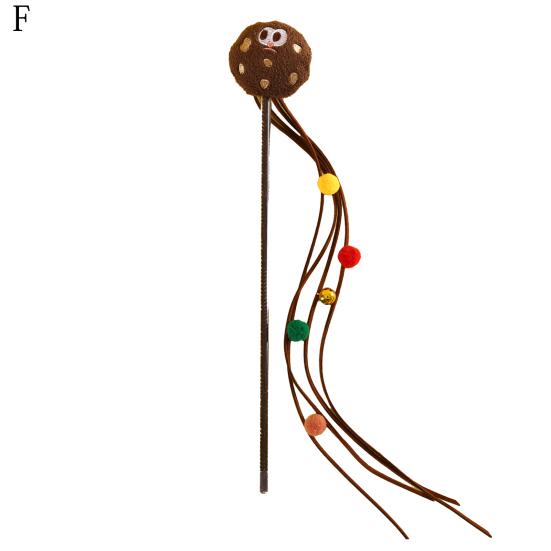 Katzenreizstab Interaktiver Katzenquastenstab mit Cartoon-Plüschfiguren Glocke Pompom