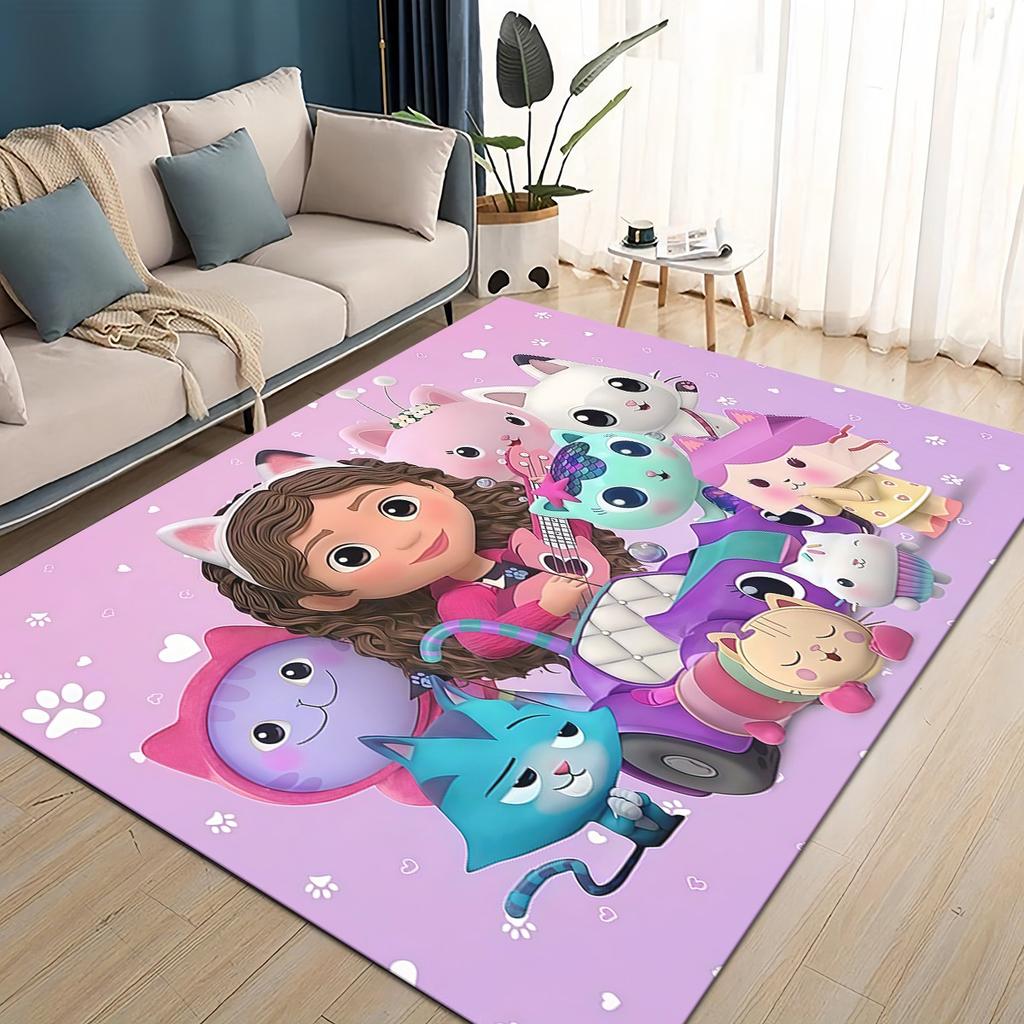 Style New Gabbys Dollhouse Cartoon Girl Gift Carpet Rug for Living Room Bedroom Home Sofa Decoration,kids Non Slip Floor Mat