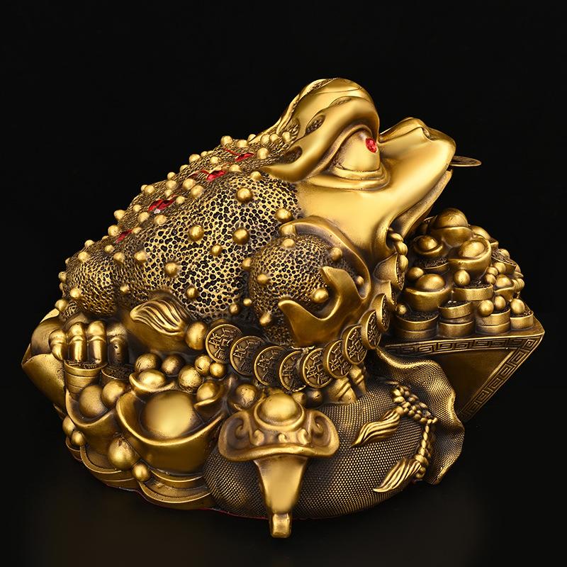 Pure Copper Golden Ornament Three-Legged Seven-Star Toad Home Office Desktop Decoration Store Opening Housewarming Gif