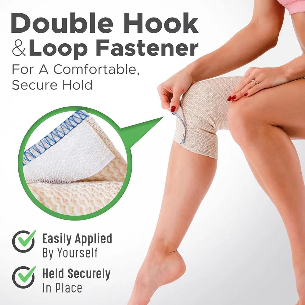 2Rolls Premium Elastic Bandage Wrap,Cotton Latex Free Compression Bandage Wrap With Self-Closure, Support & First Aid For Sports