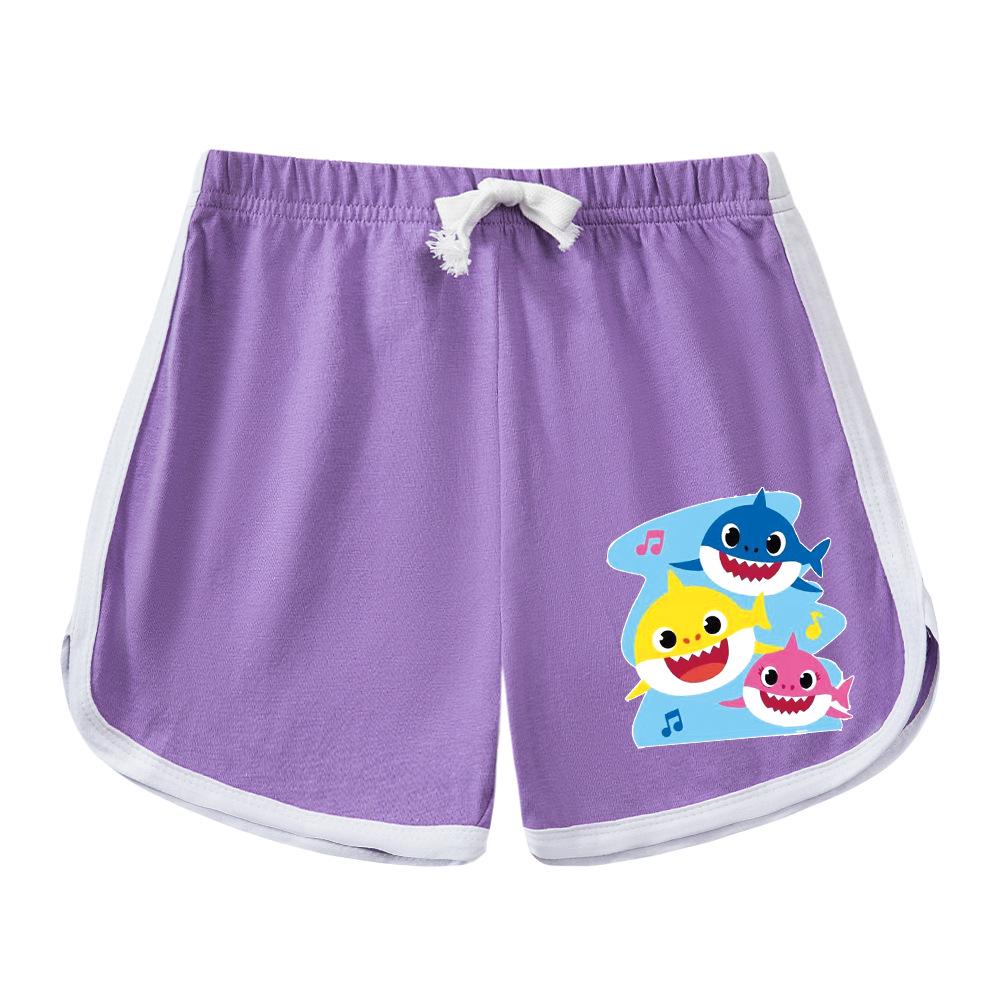 Kids' Baby Shark Summer Set 2024: Pure Cotton Cartoon T-Shirt & Shorts, Two-Piece Set
