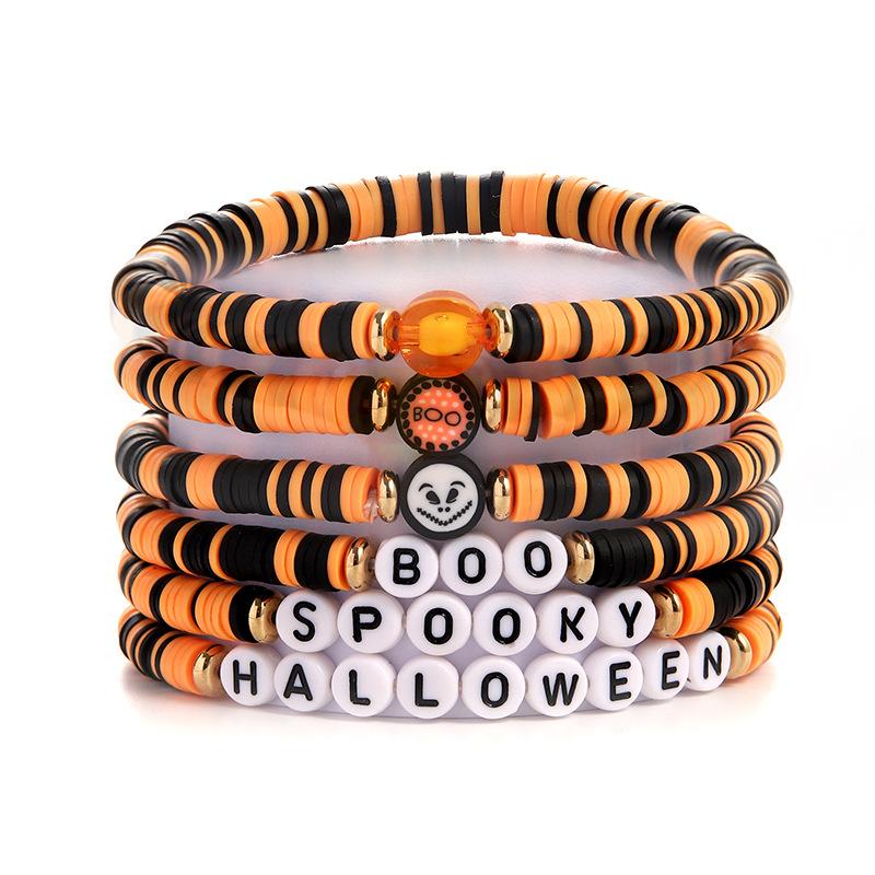 Hot Sale Acrylic Bracelet Set Halloween Bracelet Cartoon Ghost Pumpkin Jewelry Horror Dress Up Ornament