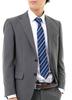 [willmatch] Men's Striped Navy Blue Necktie for Business, Interviews, Job Hunting, and Recruitment (1 piece) a231 (Style-D)