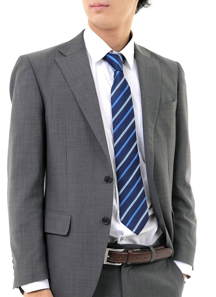 [willmatch] Men's Striped Navy Blue Necktie for Business, Interviews, Job Hunting, and Recruitment (1 piece) a231 (Style-D)