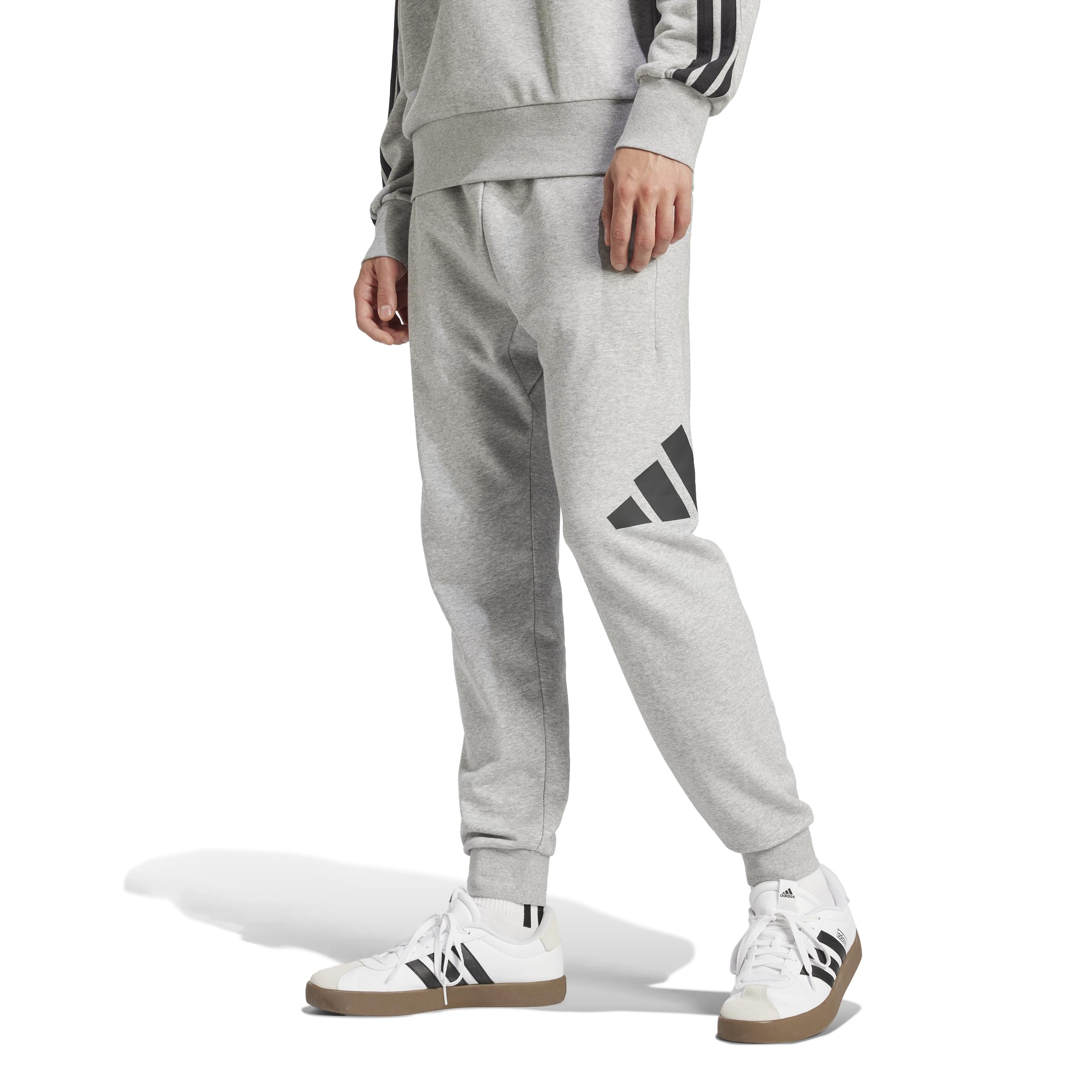 Штаны Adidas Essentials BL Средне-серый Размер L, Мужские KRG08, Меланж/Черный (JE8969),
