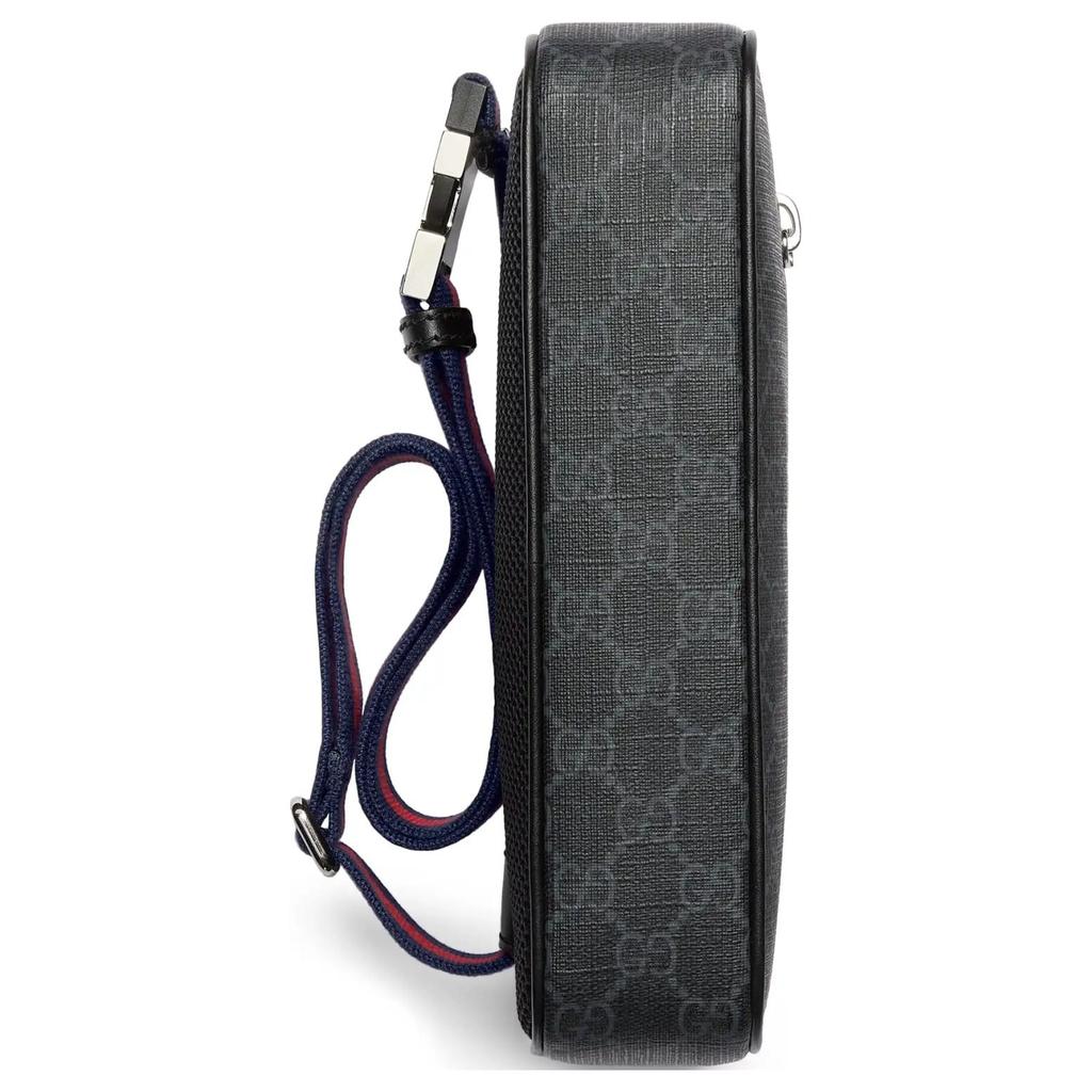 Gucci Adjustable Strap Zipper Closure Canvas And Leather Waist Bag Men Waist Bag Black 792094-FADJM-1043
