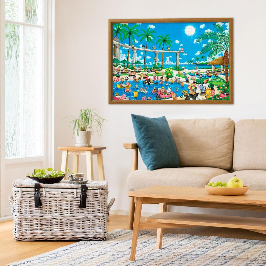 APPLEONE Jigsaw Puzzle Cats 1000 Pieces Made In Japan 75 X 50 Cm Designed by Hideki Yoshioka 1000-918 Sun! Sun!