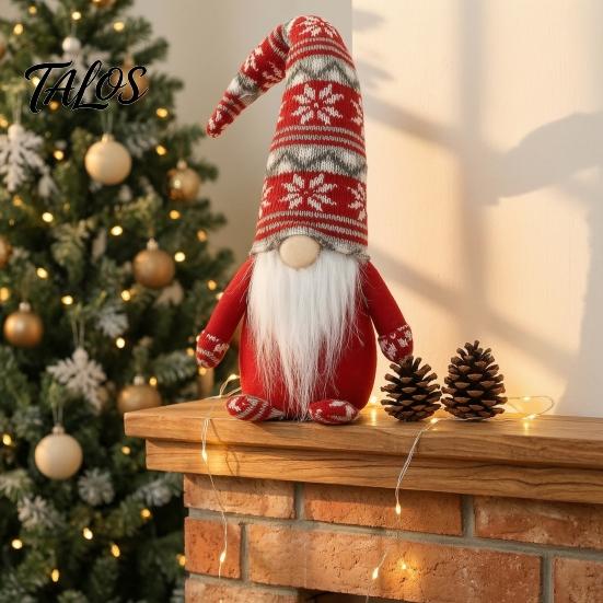 Gift Boxed Holiday Decoration Christmas Gnome Decoration, Plush Tomte Swedish Figurine, Soft Scandinavian Coffee Shop Display Ornaments Dwarf Doll for