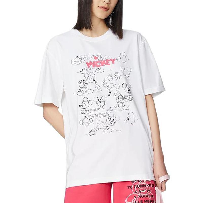 Li-Ning Cartoon-Print Rundhals Kurzarm T-Shirt Unisex Oberteile Weiß AHSS947-3