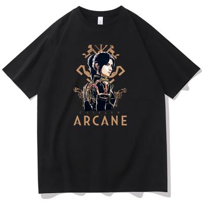 Arcane T-shirt O-Neck Short Sleeve Shirts Fans Gift Graphic T Shirts Anime Women Short Sleeve Harajuku Shirts