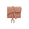 DIOR Saddle Ultra Matte Chain Nano Calfskin Crossbody Clutch Saddle Bag Shoulder Bag Women's Light Brown