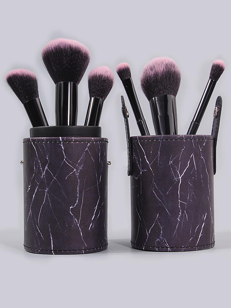 Light luxury style marble-patterned leather storage bucket,lipstick, eyeshadow,makeup brush bucket,portable stationery penholder