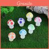  Ornements de Champignons Lumineux Colorés en Résine Dessin Animé Décor de Jardin Accessoires Vente en Gros