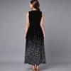 Women Oversized Sleeveless Round Neck Dress Stunning Tropical Bouquet Flowy Mid Length Dress