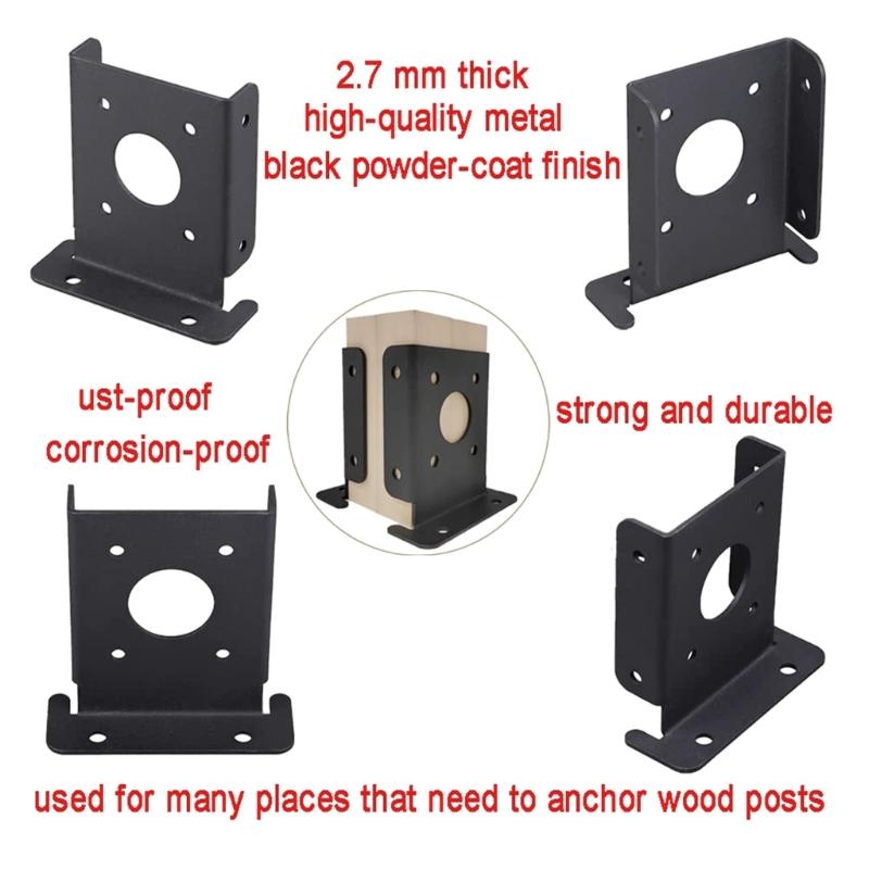 Adjustable Deck Post Anchors Base Brackets Portable Sturdy Reinforced Accessory for Secure Deck Structure Support