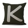 Simple Pure Color English Alphabet throw pillow cover with short plush print for living room sofa decoration cushion cover