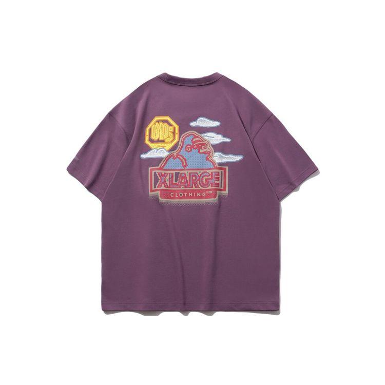 Li-Ning X Xlarge Co-Branded Badfive Short-Sleeve Cultural Shirt Men Tops Jam-Purple AHSP947-1