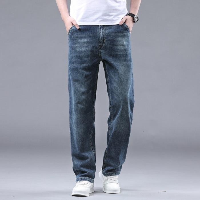 

New Summer Cotton Loose Straight Business Middle-aged and Young Trousers Jeans Men s Pants 29