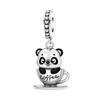 Cute Panda Charm Beads For Bracelet DIY Jewelry Making Accessories Cartoon Pendant Stringing Supplies Craft Parts