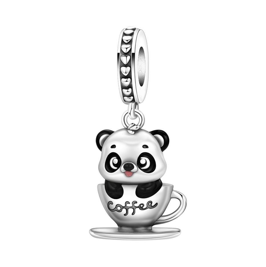 Cute Panda Charm Beads For Bracelet DIY Jewelry Making Accessories Cartoon Pendant Stringing Supplies Craft Parts