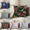ART K-Kimono Fabric Pillow Case Anti-dustmite Pillowcase Invisible Zipper Silky Short Plush Sofa Cushion Cover