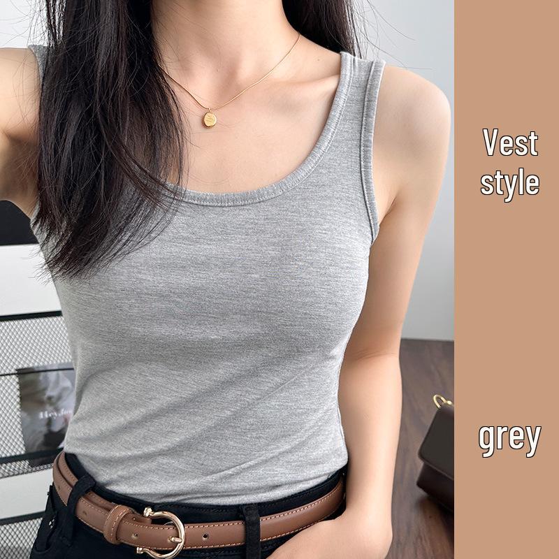 

2025 Женский универсальный облегающий топ-майка - Европейский и американский летний стиль Small [35-50kg]