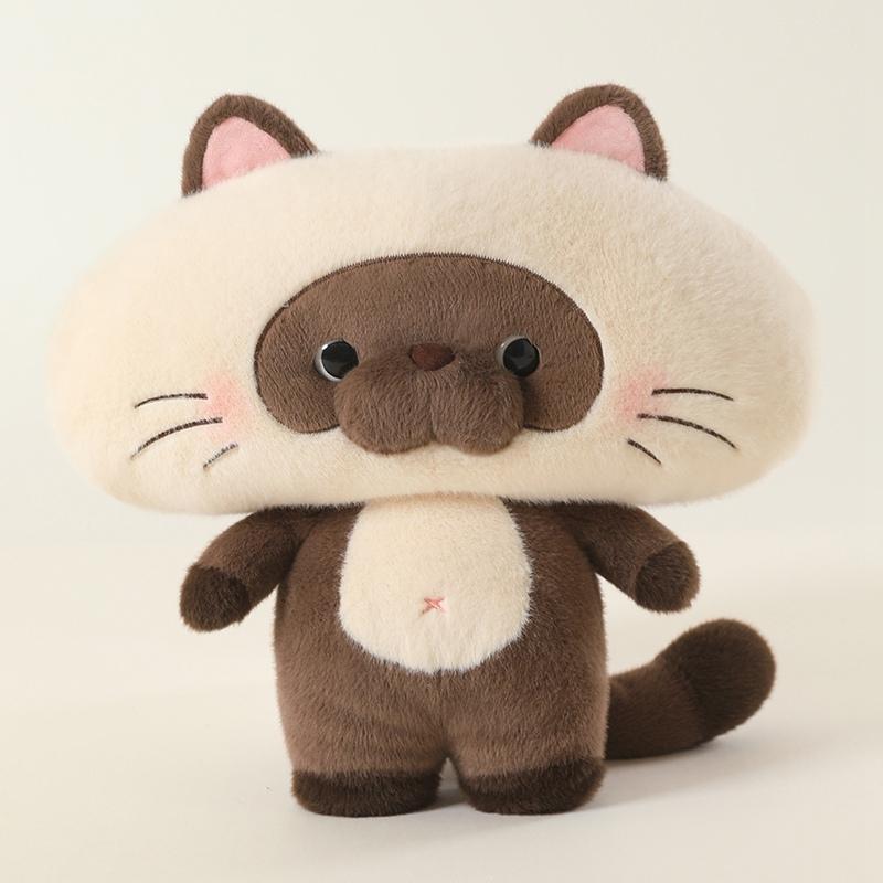 Happy Big Face Animal Series Plush Toys Fluffy Squirrel Raccoon Red Panda Kitten Shiba Inu Doll Soft Throw Pillow Pretty Decor