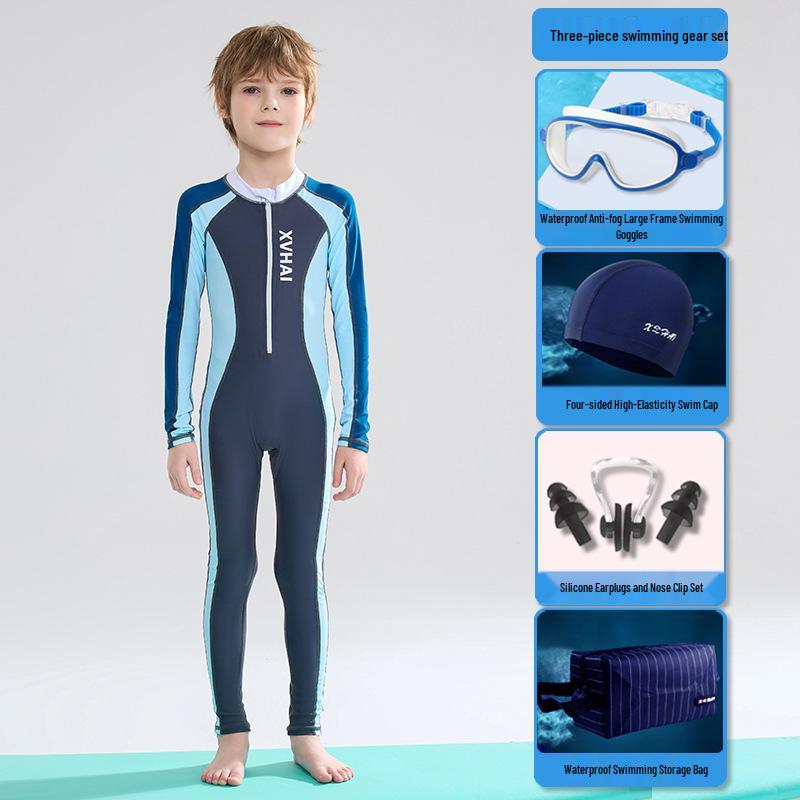 Jongens Sneldrogend Lange Mouwen Zonbescherming Snorkelen Surfen Zwempak