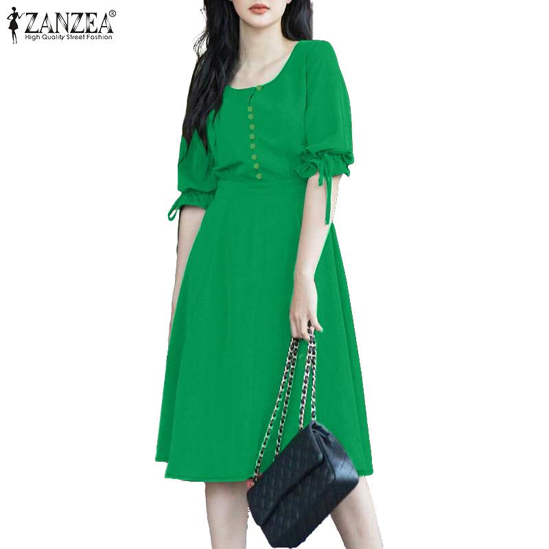 

ZANZEA Women Round Neck Loose Summer Short Sleeve Dress S