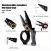 Compact Lockable Fishing Pliers Aluminum Alloy Mini Lure Pliers with Ring Opener And Line Cutter for Saltwater Outdoor Use