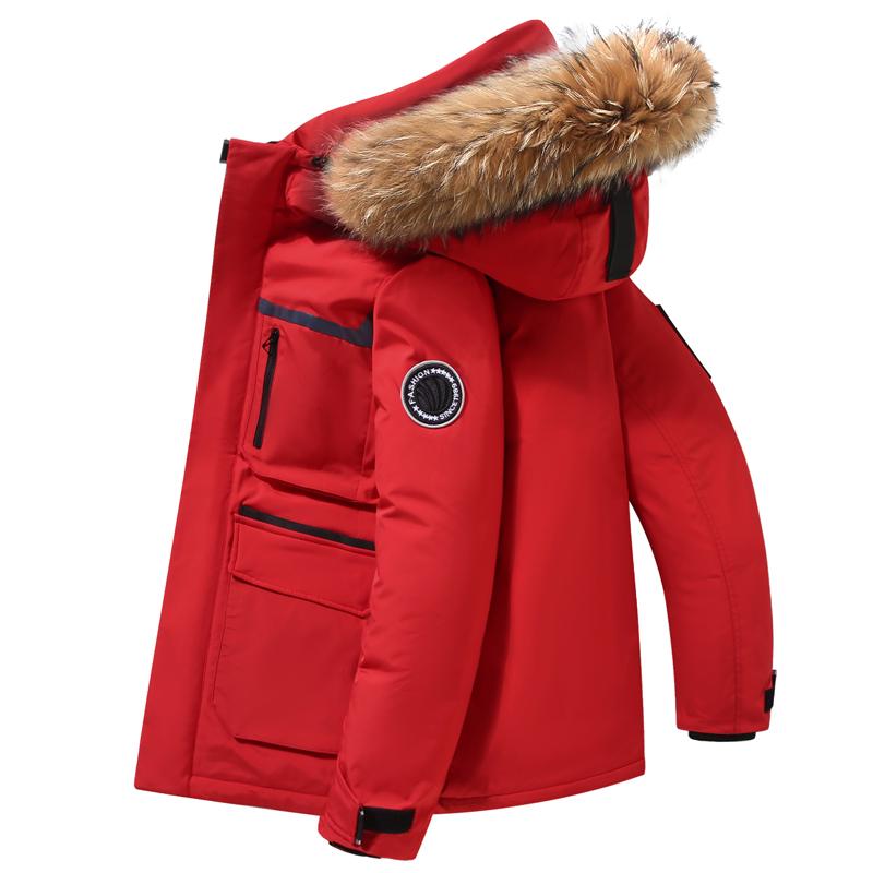 Plus Size 4XL-11XL Real Fur Collar Fashion Winter Men's Down Coat Hooded Casual Loose Thick Warm Oversize Outerwears Men Down Jackets