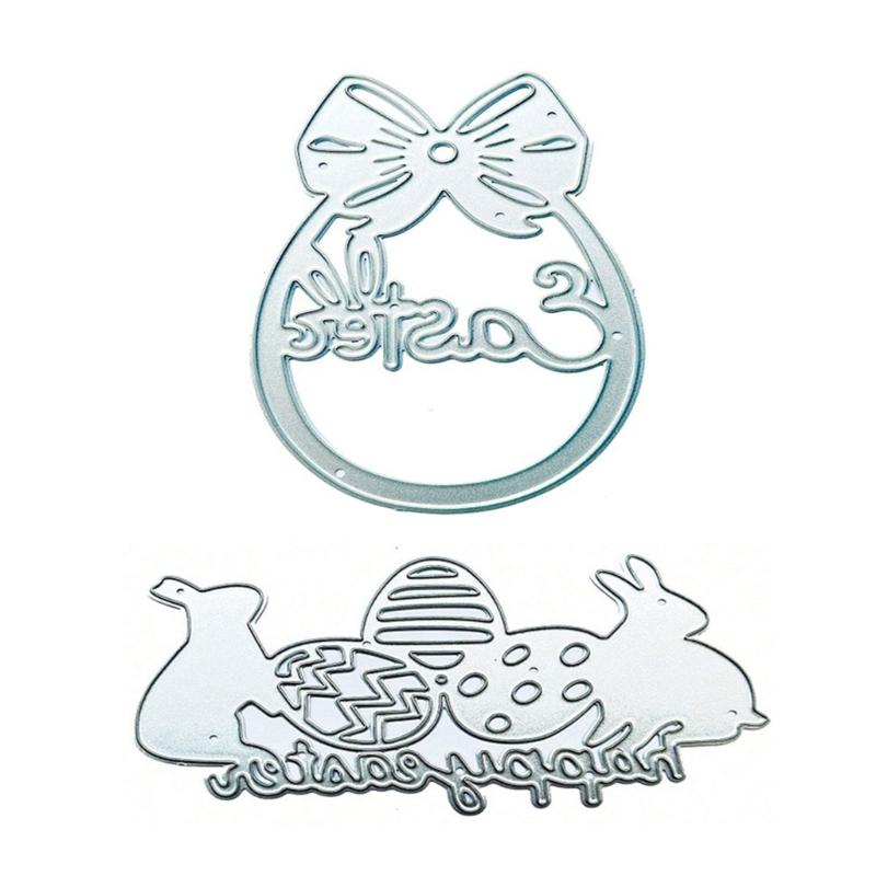 

2Pcs Easter Hare Eggs Carbon Steel Cutting Dies Decorative Embossing Paper Dies for Scrapbooking Invitation Card Making 1