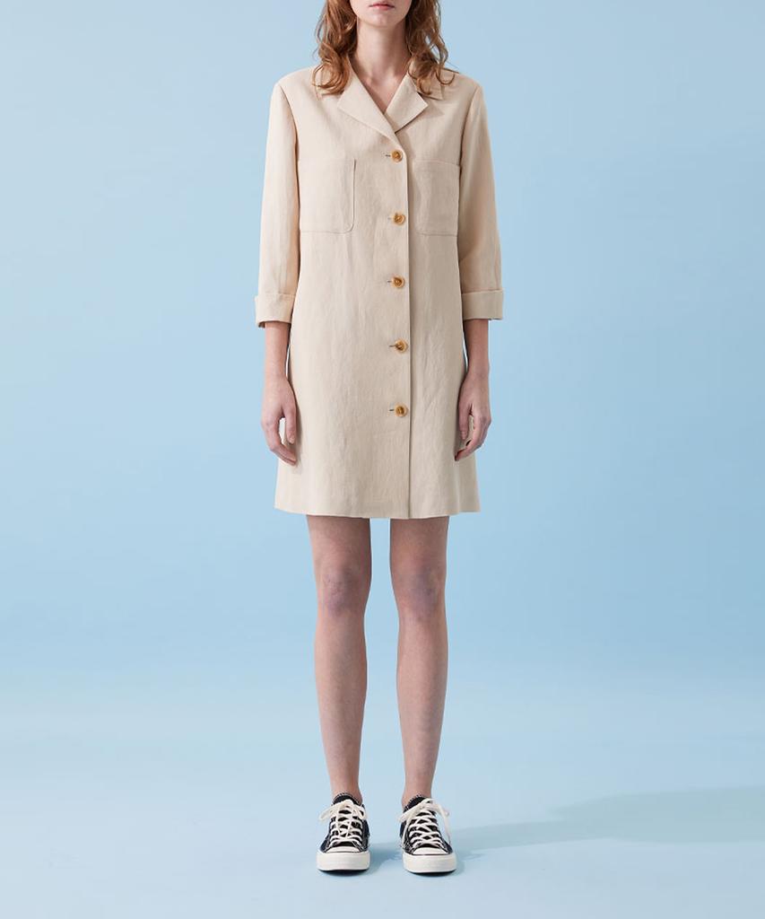 Boyeon Linen Long Jacket Mini Dress Beige 021B