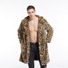 Imitation fur coat autumn and winter men's new imitation fur, jacquard leopard print large lapel collar long coat large