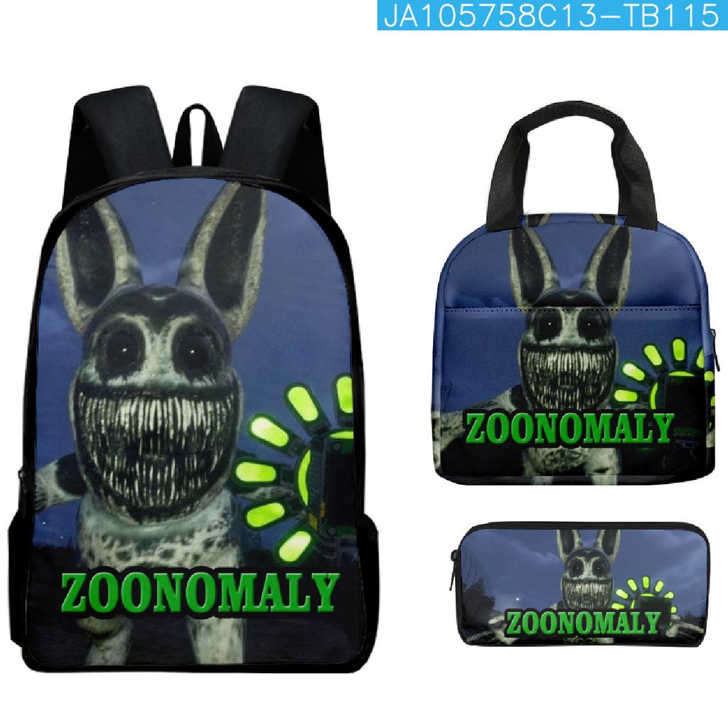 Hip Hop Beliebt Seltsam Lustig Zoonomaly 3D Gedruckt 3 Stück/Set Schüler Rucksäcke Laptop Tagesrucksack Rucksack Brottasche Federmäppchen
