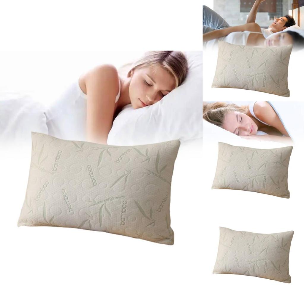 Memory Foam Luxury Pillow With Cool Silk Knit Cover For Adult Sleep Comfort