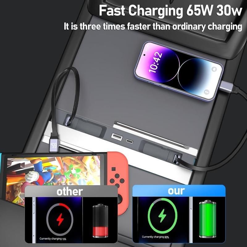Phone Charger Fast Charging Docking Station For Tesla Model Y Juniper 2026 Model 3 Highland Retractable Center Console USB Hub