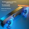 Compact Desktop Bluetooth Speaker with Wired Mic, Surround Sound, and Heavy Bass for Gaming